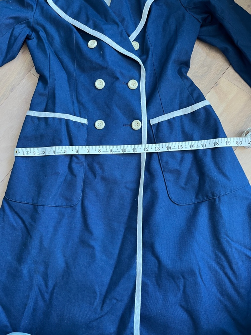 Vintage London Fog Navy Double-Breasted Main Coat Size S - Picture 15 of 16